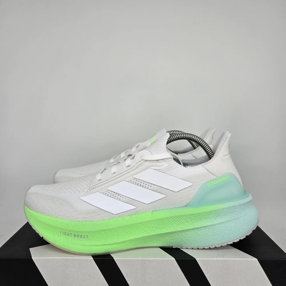 New Adidas UltraBoost 5X White Lime Burst JQ2927 Women's Running Shoes Size 7.5